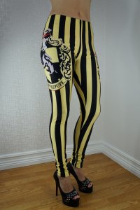 Black Yellow Striped Leggings