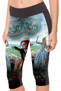 Alice in Wonderland High Waist With Side Pocket Phone Capri Pants