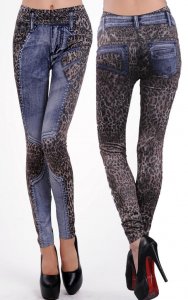 Leopard Jeans Print Leggings