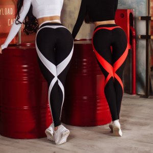 Red Heart Sport Printed Fitness Yoga Leggings
