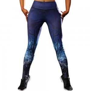 Blue Leggings with trees and branches
