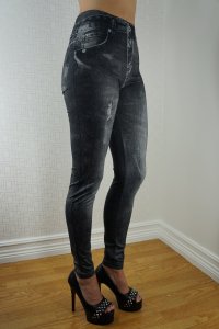 Black Jeans Print Leggings