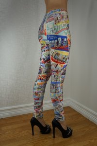 Old Postcards leggings
