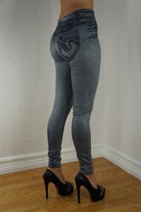 Grey Jeans Print leggings