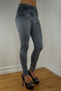 Grey Jeans Print leggings
