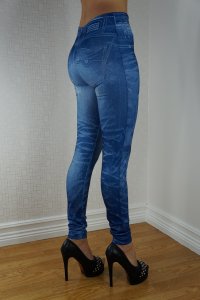 Jeans Print Blue Leggings