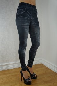 Black Original Jeans Print Leggings