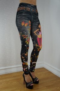 Flower Girl Jeans Print Leggings