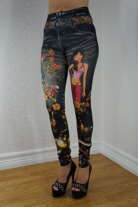 Flower Girl Jeans Print Leggings