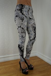 Silver Black Art leggings