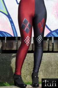 Black & Red Harley Quinn Leggings