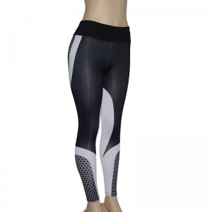 Black & Gray Fashion Sport Printed Fitness Yoga Leggings