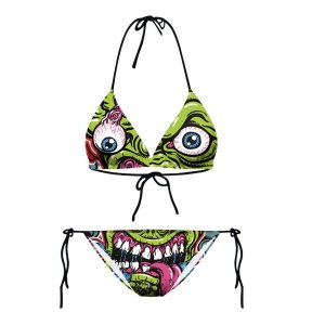 Bikini 2-pieces Green Skull