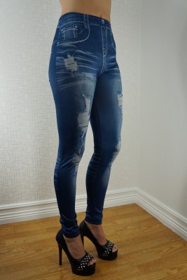 Jeans Print Blue Leggings