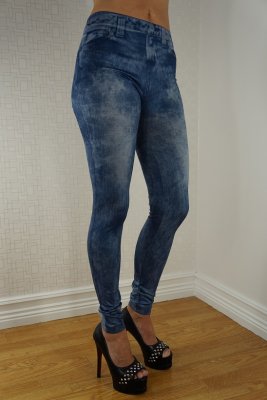 Stonewashed look Jeans Print Leggings