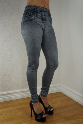 Grey Jeans Print leggings