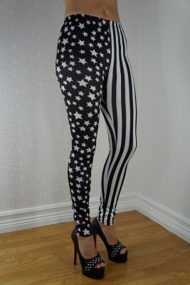 Star & Striped Black Leggings