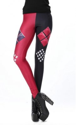 Black & Red Harley Quinn Leggings