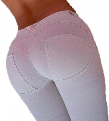 White Stretch Fit Shaping Butt Lifting Leggings