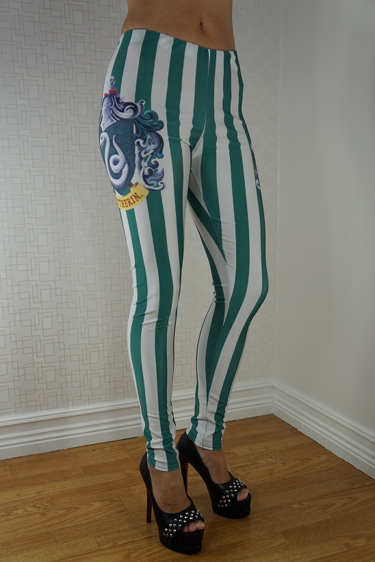 Green White Striped Leggings - Striped / Checkered / Circles - Leggings ...